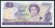 New Zealand - $2 - Hardie - Low First Prefix - EAA 000563 - Unc