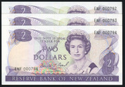 New Zealand - $2 - Brash - Low First Prefix Trio - ENF000792 - 000794 - Unc