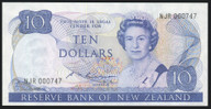 New Zealand - $10 - Russell - Low First Prefix - NJR000747 - Unc