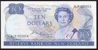 New Zealand - $10 - Russell - Low First Prefix - NJR000854 - Unc