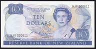 New Zealand - $10 - Russell - Low First Prefix - NJR000611 - Unc