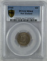 New Zealand - 1940 - Sixpence - KM8 - PCGS MS64 - 27458202
