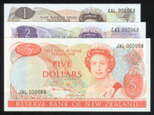 New Zealand - $1 - $5 - Hardie - Low Serial Set - AAL EAS JAL - 000068 - Unc