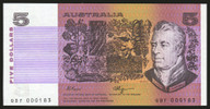 Australia - $5 - Fraser / Higgins - Low First Prefix - QDF000183 - Unc