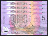 Australia - $5 - Macfarlane / Henry - Last Prefix - EA02 178504 - 178507 - Unc
