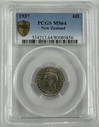New Zealand - 1937 - Sixpence - KM8 - PCGS MS64 - 80080856