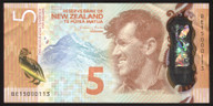 New Zealand - $5 - Wheeler - Low Serial - BE15 000113 - Fine