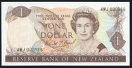 New Zealand - $1 - Brash - Low First Prefix - AMJ000966 - Unc
