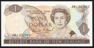 New Zealand - $1 - Brash - Low First Prefix - AMJ000969 - Unc