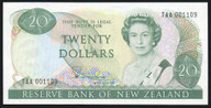 New Zealand - $20 - Hardie - First Prefix - TAA001109 - Unc