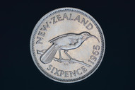 New Zealand - 1965 - Sixpence - Broken Wing Error - KM26 - Unc (OM-A3237)
