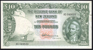 New Zealand - 10 Pounds - Fleming - Last Prefix - AS 049629 - EF