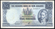 New Zealand - 5 Pounds - Wilson - 9/V 232617 - VF