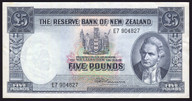 New Zealand - 5 Pounds - Fleming - E7 904827 - EF