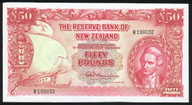 New Zealand - 50 Pounds - Fleming - Last Prefix - R 199032 - aUnc
