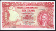 New Zealand - 50 Pounds - Fleming - Last Prefix - R 199033 - aUnc