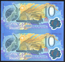 New Zealand - $10 - Brash - Millennium Uncut Pair - NZ00 064164/073164 - aUnc