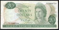 New Zealand - 20 Dollars - Knight - Star Note - YJ 096671* - Fine