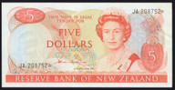New Zealand - 5 Dollars - Hardie - Star Note - JA 208752* - aUnc