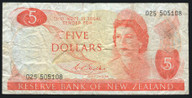 New Zealand - 5 Dollars - Wilks - First Prefix - 025 505108