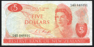 New Zealand - 5 Dollars - Knight - 140 848891 - Fine