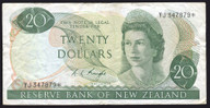 New Zealand - 20 Dollars - Knight - Star Note - YJ 347879* - Fine