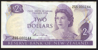 New Zealand - 2 Dollars - Hardie - First Prefix - Low Serial - 2S5 000144 - VF