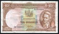 New Zealand - 10 Shillings - Fleming - Last Prefix - 9L 616668 - Fine