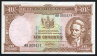 New Zealand - 10 Shillings - Fleming - 8B 005923 - EF