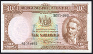 New Zealand - 10 Shillings - Fleming - 9K 054995 - gEF