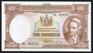 New Zealand - 10 Shillings - Fleming - 6L 464201 - aUnc
