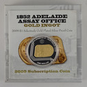 Australia - 2009 - Silver Proof Coin - 1852 Adelaide Assay Office Gold Ingot