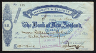 New Zealand - Cheque - Bank Of New Zealand - Haggitt & Elliott (1928)