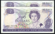 New Zealand - 2 Dollars - Brash - ENS356573-356574 - Consecutive Pair - EF