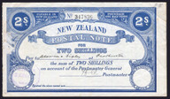 New Zealand - 2 Shilling - Postal Note - No. 347836 - VF