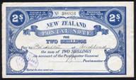 New Zealand - 2 Shillings - Postal Note - No. 388834 - gVF