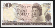 New Zealand - 1 Dollar - Wilks - 3J 000326 - Low First Prefix - Unc