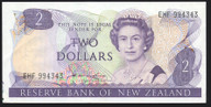 New Zealand - 2 Dollars - Hardie - EHF994343 - Last Prefix - VF