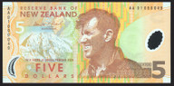 New Zealand - 5 Dollars - Brash - AA01 000049 - First Prefix - Low Serial - Unc