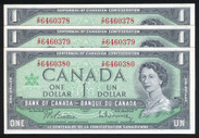 Canada - 1 Dollar - Beattie/Rasminsky - I/P 6460378-80  - 3 Consec - BC-45b-i - aUnc