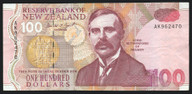 New Zealand - $100 - Brash - AK962470 - Last Prefix - VF
