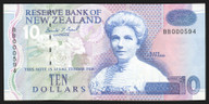 New Zealand - $10 - Brash - BB000594 - Low Serial - Unc