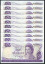 New Zealand - $2 - Knight - Y92 283062*-71* - 10 Consecutive - Star Note - Unc