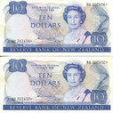 New Zealand - $10 Star Note Pair - Hardie - NB303434* NB303432*