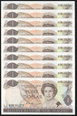 New Zealand - $1 - Russell - AGW001449-1458 - 10 Consecutive - First Prefix - Unc