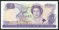 New Zealand - $2 - Russell - EHG000559 - First Prefix - Low Serial - Unc