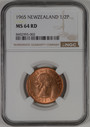 New Zealand - 1965 - Half Penny - NGC MS64 RD