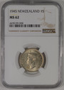 New Zealand - 1945 - Shilling - NGC MS62