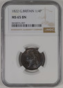 Great Britain - 1822 - 1/4 Penny - Farthing - NGC MS65 BN