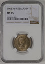 New Zealand - 1963 - Shilling - NGC MS65